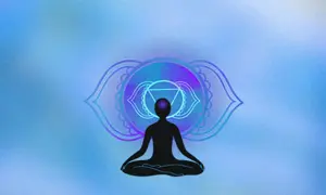 Siluetta in meditazione con simbolo del terzo occhio significato.