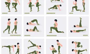 Esercizi glutei corpo libero: High Knees, Butt Kicks, Mountain Climbers, Lunges, Glute Bridge, Donkey Kicks e altri per un allenamento completo.