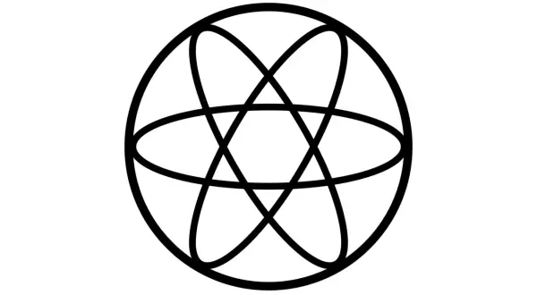 Simbolo astratto con linee nere su sfondo bianco. Il colore bianco, significato di purezza e inizio, fa da cornice a questo disegno geometrico.